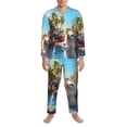 thumbnail image 3 of Fotbe Playful Hedgehog Forest Pond Pijama de Hombre con Estampado de Manga Larga, Conjunto de 2 Piezas, Ropa de Dormir Suave y Cómoda con Bolsillos-Small, 3 of 7
