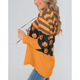 thumbnail image 2 of Women Striped Sweatshirts Hoodies Block Long Sleeve Pullover Sweatshirts Drawstring Loose Tops Fall Winter, 2 of 5