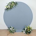 thumbnail image 3 of BalsaCircle 7.5 feet Dusty Blue Fitted Spandex Round Wedding Backdrop Stand Cover Wedding Party Event, 3 of 7