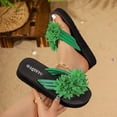 thumbnail image 2 of CHUMUD Womens Outdoor Fuzzy Flower Decor Toe Post Platform Flip-Flop Sandals, Casual Open Toe Slip-On Slippers, Lightweight Summer Beach Sandals, 2 of 9