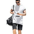 thumbnail image 2 of xiaxaixu Men Summer Sports Vest, Solid Color Hooded Short Sleeves T-Shirt, 2 of 9