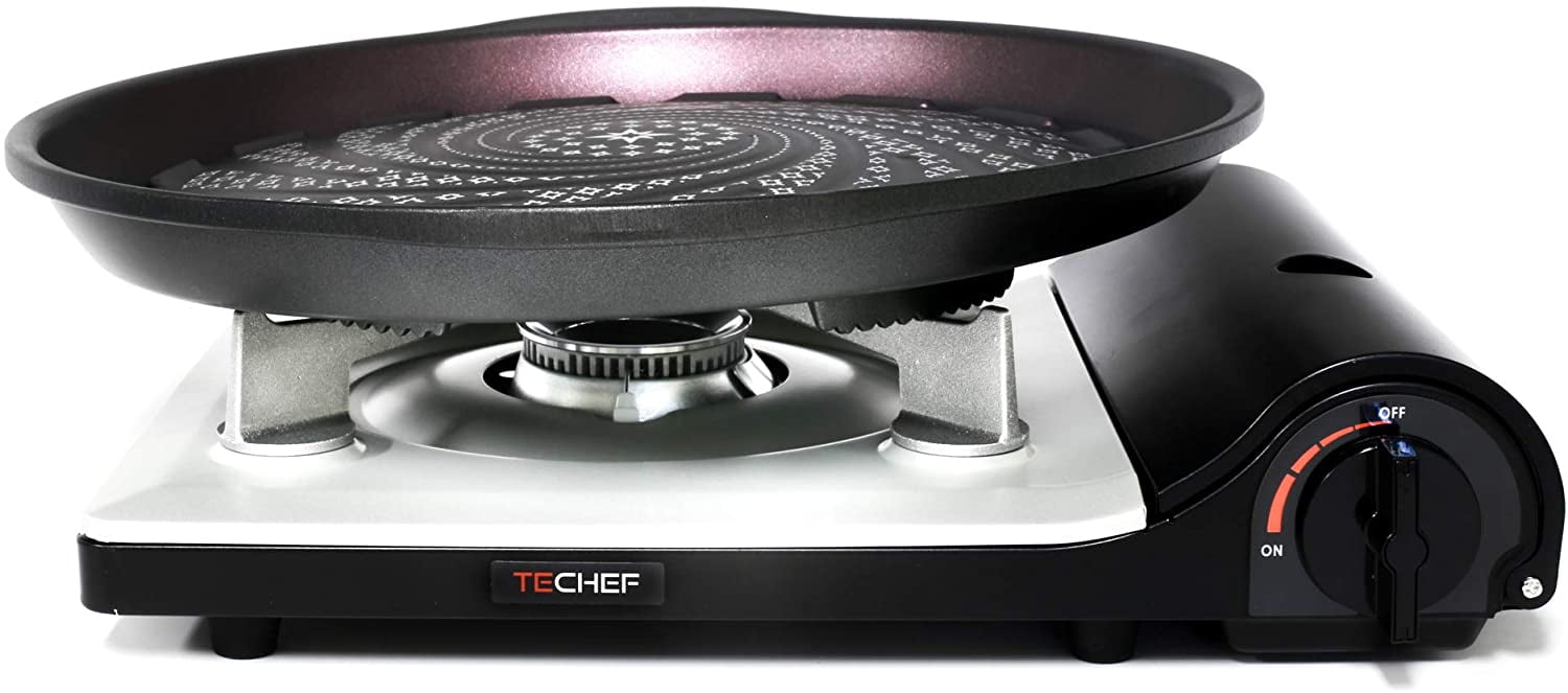 TECHEF - Stovetop BBQ Non-Stick Grill Pan with Agni Portable Gas Stove Burner, in Korea - Walmart.com