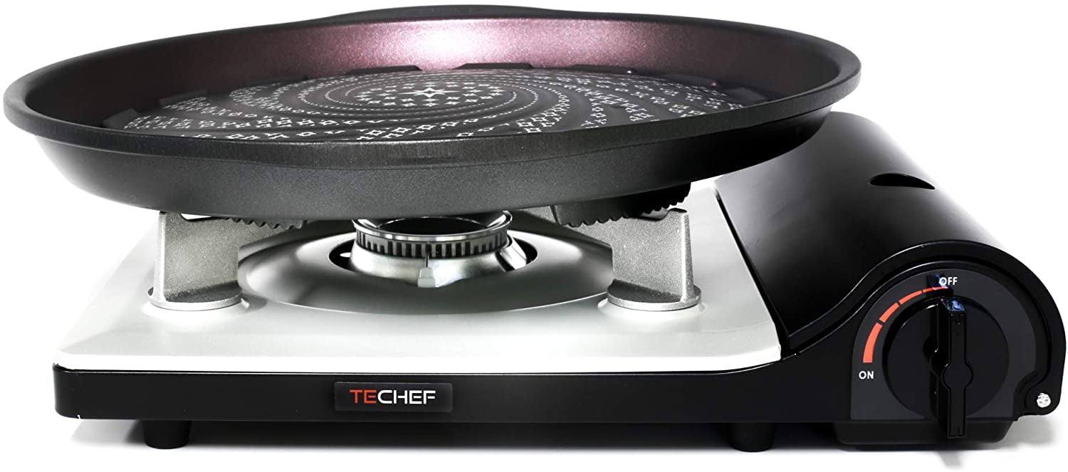 Rot gebruik Meting TECHEF - Stovetop Korean BBQ Non-Stick Grill Pan with Agni Portable Gas  Stove Burner, Made in Korea - Walmart.com