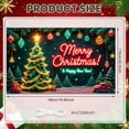 thumbnail image 2 of Neon Light Merry Christmas Banner Christmas Tree Xmas Display Gift Boxes Stars Holiday Backdrop for Christmas Party New Year Celebration Holiday Gathering, 2 of 9