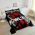 thumbnail image 3 of Bowling Comforter&nbsp;Set Sports Themed Bedding Set,Red and Black Bowling Bed Comforter&nbsp;Sets Ball Gaming Quilt Bed Set Bedroom Decor with 1 Pillowcase, 3 of 6