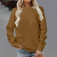 thumbnail image 2 of FNFYFH 2025 Oversized Sweatshirts for Women Trendy Long Sleeve Crewneck Workout Blouse Boyfriend Summer Fall Solid Tops for Women Trendy Yoga Running Athletic Hoodies Clearance Deals, 2 of 4