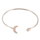 thumbnail image 1 of Pulsera abierta para mujer, chapada en cobre, con decoración de luna y estrella (oro rosa), 1 of 8