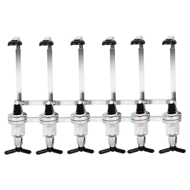 6-bottle Liquor Dispenser, Adjustable Drinkware Set Liquor Dispenser Liquor Bottle Dispenser Spring-loaded Receptacle With 6 Bottle Shots For Bar Kitchen