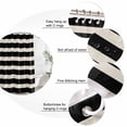 thumbnail image 6 of Black Beige Striped Waterproof Fabric Shower Curtain,Vintage Geometric Line Simple Waterproof Fabric Shower Curtain for Bathroom Curtains Bathtubs Hotel Shower Curtains with 12 Hooks Standard 72x72, 6 of 8