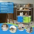 thumbnail image 5 of Demi Bonn 4 Drawers Shelves Rolling Storage Cart Rack with 4 Universal Casters, Blue & Green, 5 of 8