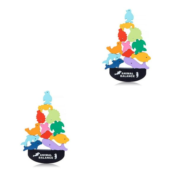 Vogacara Bloques de construcción de animales, juguete de equilibrio, juguetes educativos DIY para edades tempranas, miniregalos educativos interesantes No.02 2piezas Vogacara CBP185255