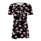 thumbnail image 2 of TaTaai Women's Printed Pullover Top, Soft Breathable Cotton, Loose Fit, Short Sleeve V-Neck, Ruching Buttons, Casual Daily Office Outings Spring Summer Multi-Color Gift, 2 of 5