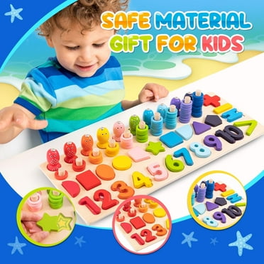 Wooden Montessori Toys for Toddlers Number Puzzles Sorting Stacking Preschool Learning Toys for Gift Educational Toys