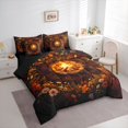 thumbnail image 2 of Manfei Campfire Flowers 7-Piece Twin Bedding,Happy Camping Bedding Comforter Set,Orange Brown, 2 of 6