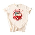 thumbnail image 4 of Trendy America Shirt for Women & Teens Patriotic Stars and Stripes Cherry Bow Tee Ivory Shirt Adult 2X-Large, 4 of 4