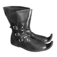 thumbnail image 3 of Medieval Leather Boots 3 Buckle Boots Forest Stage Pirate Shoe Leather Shoes Renaissance Festival Paladin Viking Costume Boot Size 11, 3 of 5