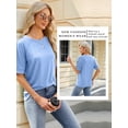 thumbnail image 7 of SLADYGLO Women Crew Neck Raglan Short Sleeve Buttons Decorative T-Shirt, 7 of 7