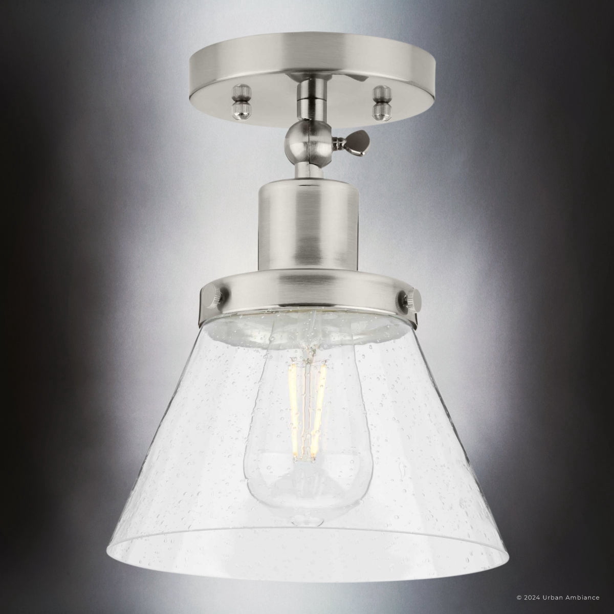 Luxury Modern Farmhouse Ceiling Light, Brushed Nickel, UHP4660