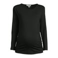 thumbnail image 6 of Oh! Mamma Maternity Long Sleeve Side Ruched T-Shirt with Scoop Neck (Women's & Women's Plus), 6 of 6
