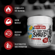 5% Nutrition Rich Piana AllDayYou Shred BCAA Powder | Amino Acid Supplement for Enhanced Performance | Pre-Workout for Energy, Hydration, Endurance & Recovery (Blueberry Lemonade)