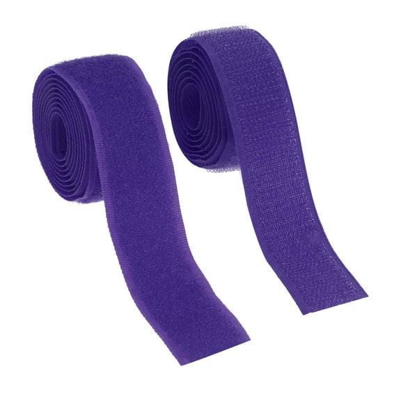 Uxcell Sew on Hook and Loop Tape, 1 Inch Width Non-Adhesive Back Nylon Fastener Strips 1 Yards for Crafts - (Purple)