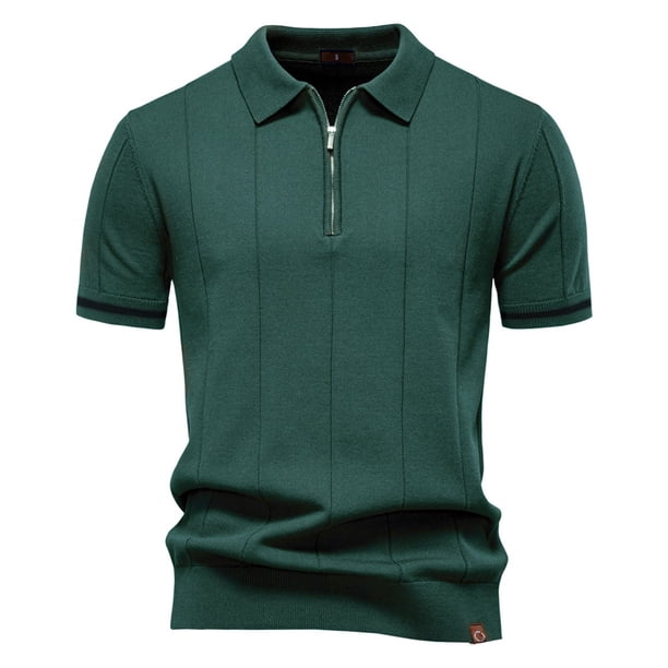 pstuiky camisetas de hombre, Suéter informal de manga corta con cuello vuelto, cómodo y liso para hombre ropa de hombre xxl