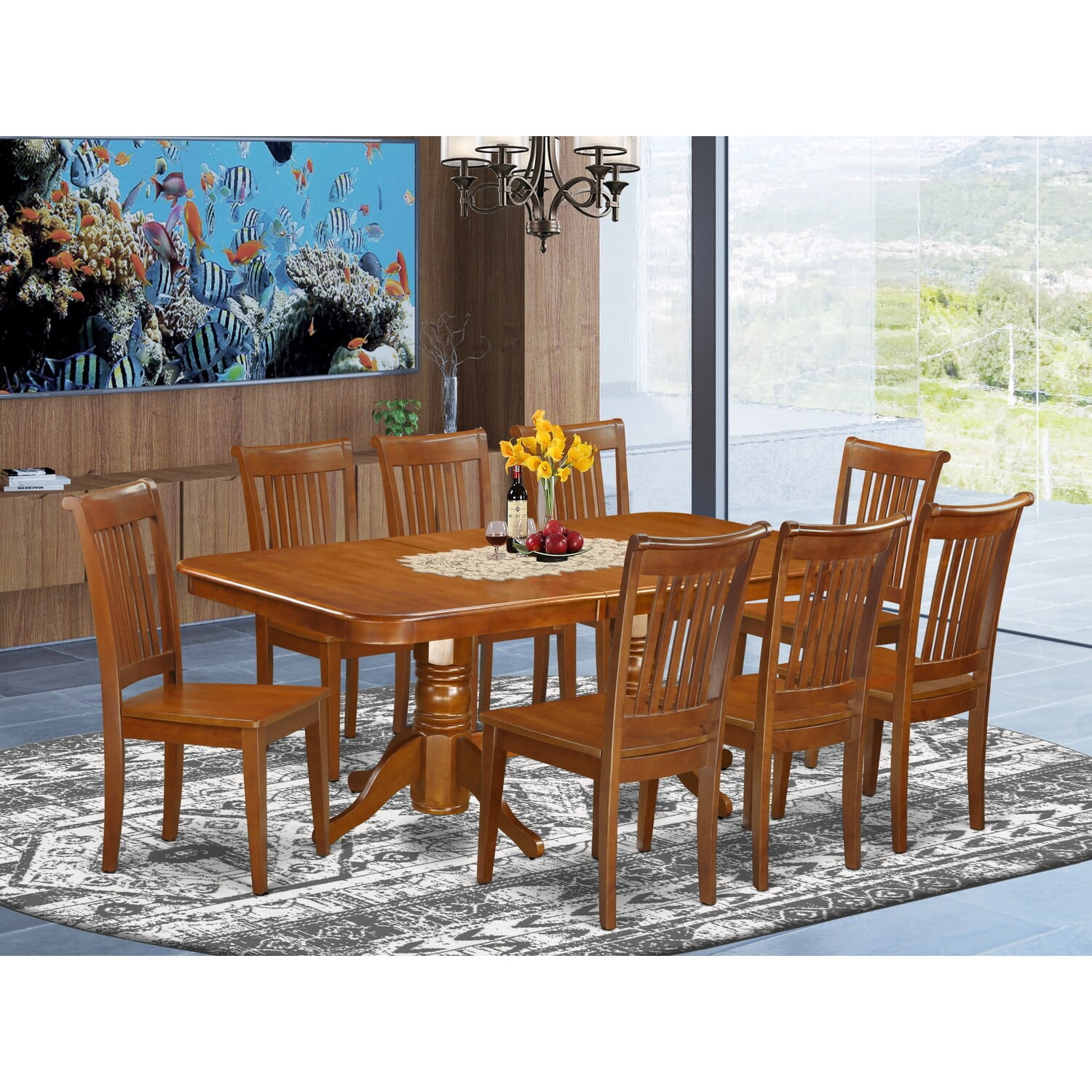 East West Furniture Dining Room Set, Fold Away Dining Room Table And Chairs Set In Egypt