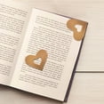 thumbnail image 4 of Mouliraty Personalized Leather Heart Bookmark with Initial, Corner Leather Personalized Hand Reading Bookmark with Velvet Bag Bookworm Booklover Gift, Brown, 4 of 5