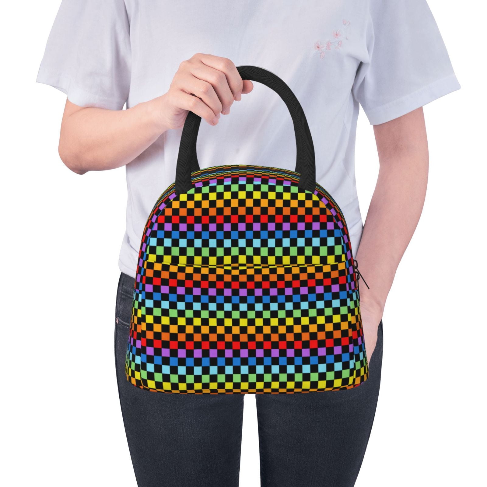 Hirioo Rainbow Chequerboard for Eco-friendly Lunch Box,Leakproof Lunch Box for School, Work, Travel, and Picnics,Perfect for Meal Prep