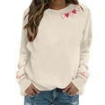 thumbnail image 4 of Sweatshirt for Women Valentines Day Trendy Comfortable Heart Printed Plus Size Casual Loose Pullover Blouse Tops S-2XL, 4 of 6