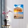 thumbnail image 2 of wall26 - Canvas Prints Wall Art - Straw Umbrella Under a Tropical Sunset on a Sandy Beach | Modern Wall Decor/Home Decoration Stretched Gallery Canvas Wrap Giclee Print. Ready to Hang - 16" x 24, 2 of 4
