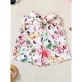 thumbnail image 3 of CARETOO Toddler Girl Summer Short-Sleeve One Shoulder Casual Tops Shorts 95% Cotton 3PCS Set 1-5T, 3 of 10