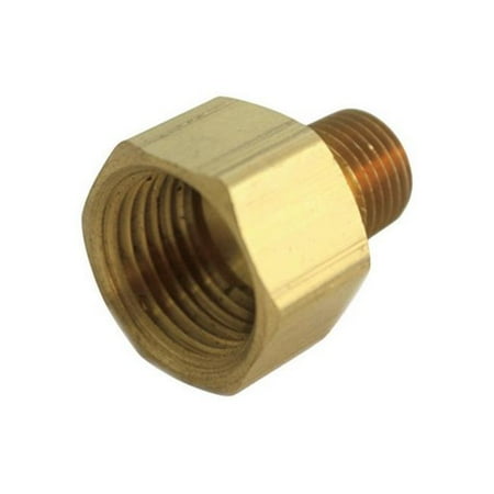 Male Reducer Coupling 0.25 in. FPT x 0.25 in. FPT Pipe Reducer Coupling in Lead Free Yellow Brass - pack of 5 ()