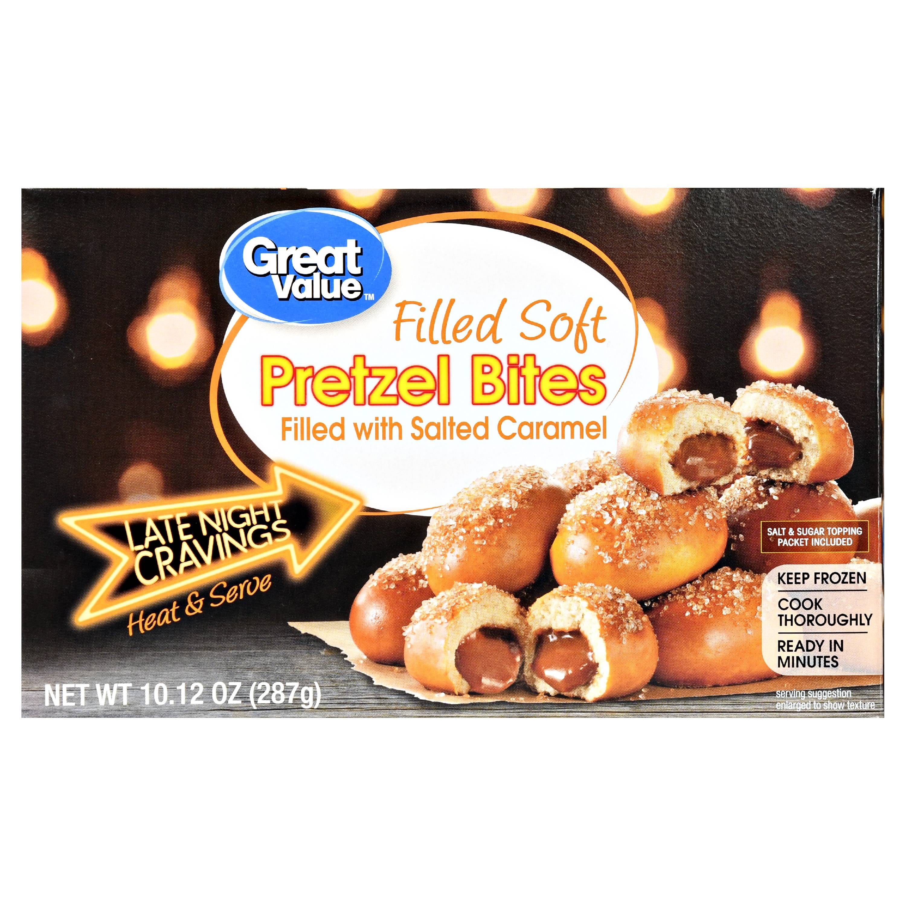 Great Value Frozen Salted Caramel Filled Pretzel Bites, 10.12 oz