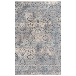 Alora Decor Intrepid 9' x 12' Classical Beige/Gray/Blue Hybrid Area Rug