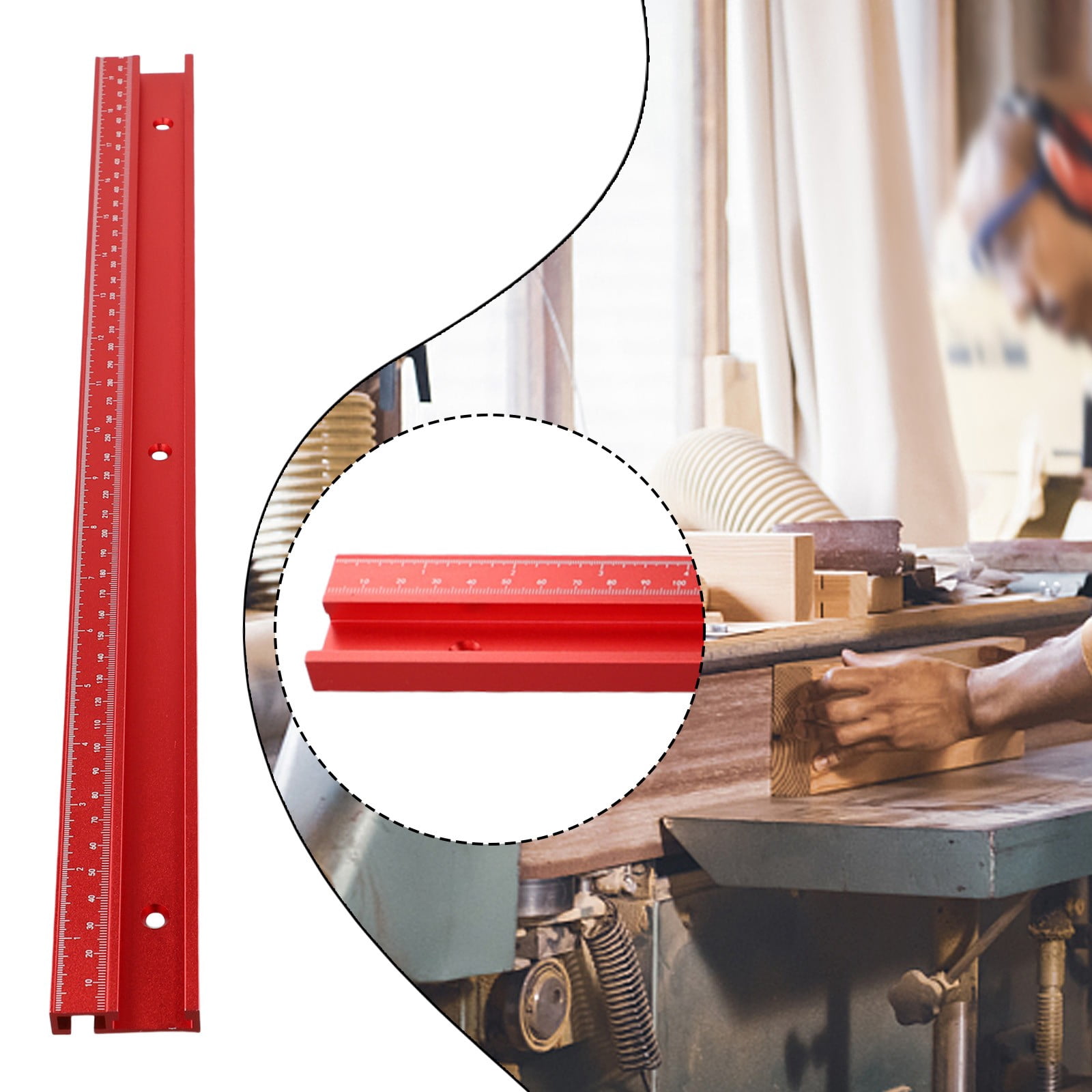 Aluminum Alloy 45 Type- T-Track T-Slot Miter Track Fixture for Router Table 500Mm