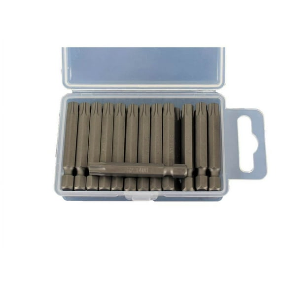 TEMO 25 pc T40H Tamper Proof Security Torx 6 point 2 Inch (50 mm) Screwdriver Insert Bits
