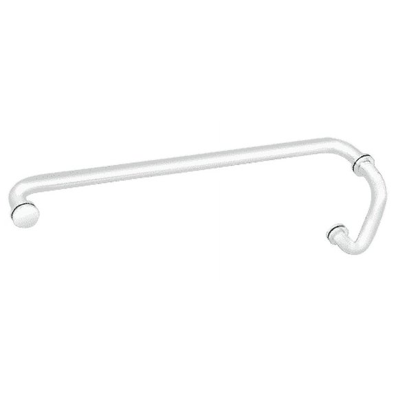 CRL BM6X24W White 6" Pull Handle and 24" Towel Bar BM Series Combination With Metal Washers