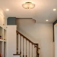 thumbnail image 2 of Claxy 3-Light Brass Ceiling Light with Bowl Frosted Glass Shade, 2 of 6