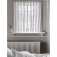 thumbnail image 5 of Grey Striped Curtains 54 Inch Length, Sheer Curtains for Bedroom Living Room Window Modern Farmhouse Gray White Stripes Rod Pocket Voile Drapes Kitchen Curtains Small Half Window 42"x54" 2 Panels, 5 of 7