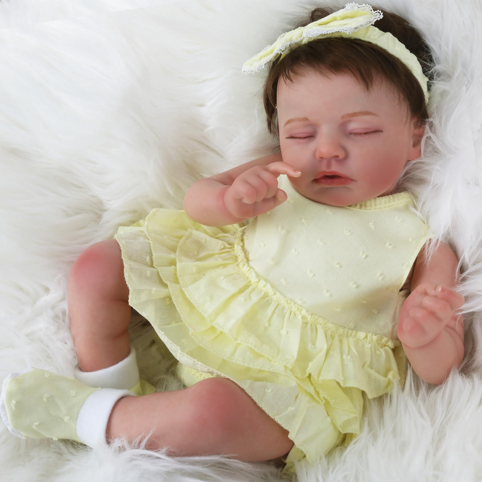 GloTide Realistic Reborn Baby Dolls - 20 Inch Sleeping Baby Soft Weighted Lifelike Newborn Baby Doll Girl Cloth Body Poseable Real Life Baby Dolls Birthday Gift for Kids Age 3+