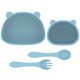 thumbnail image 1 of Juego de platos y tazones para bebés con succión Reutilizable Juego de vajilla de silicona para bebés con tenedor flexible Cuchara Suministros de destete LED para bebés sin BPA Lavable en microondas U, 1 of 11
