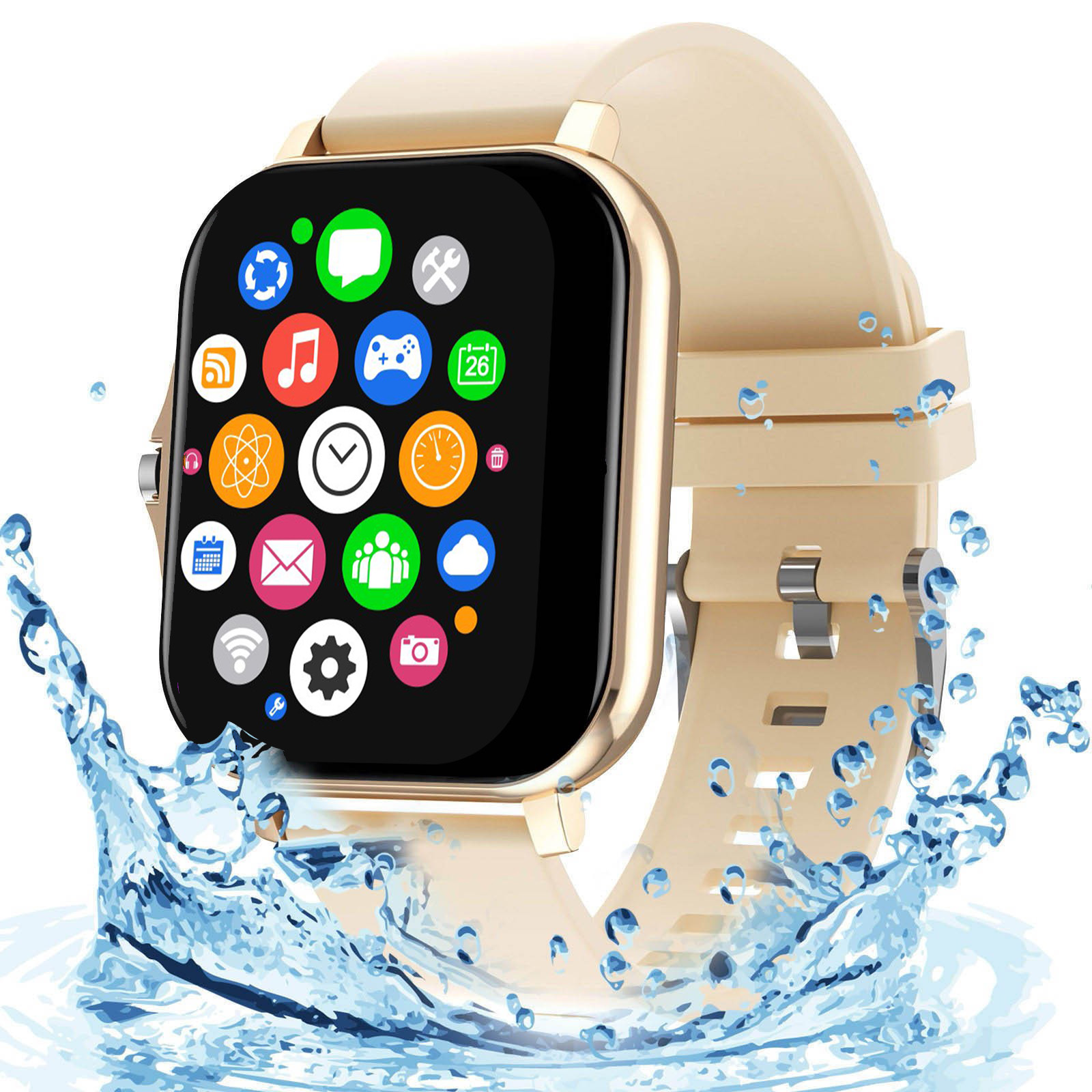 YYKY Smartwatch 1,72 Pouces - Montre Connectée Notifications Appels SMS - Compatible Android IOS