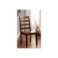 thumbnail image 2 of Transitional Wooden Side Chair with Ladder Style Back Set 2 Oak Brown, 2 of 3