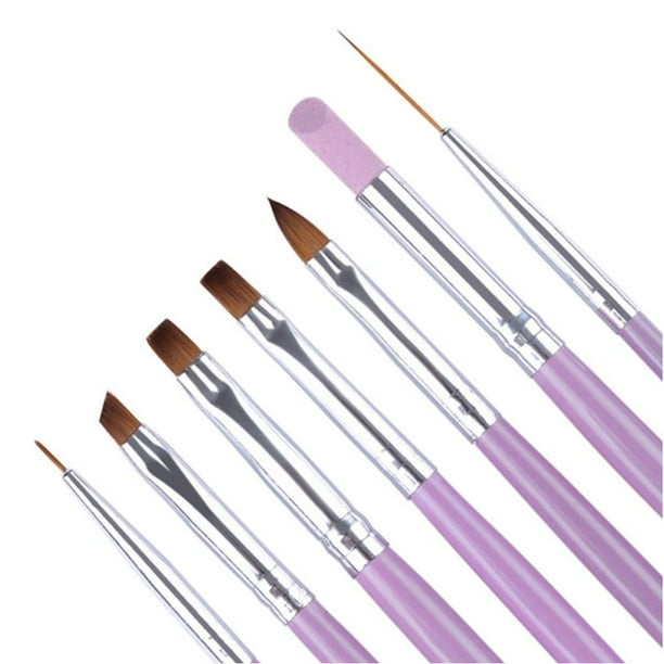 Nail Brush Acrylic Nail Art Brushes Set Art Design Painting Nail Liner Nail Art Builder Brush Nail Art Painting Brush Set For Nail Salon Home Use Gift For Women Girl 7pcs