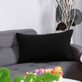 thumbnail image 2 of PiccoCasa Classic Plain Throw Pillow Cover 12"x20" Cushion Cover, Black, 2 of 7