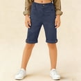 thumbnail image 5 of ITSAME Boys Girls School Uniform Shorts, with Pockets Slim Fit Elastic Waist Summer Casual Fashion Shorts Navy 7-8T, 5 of 8