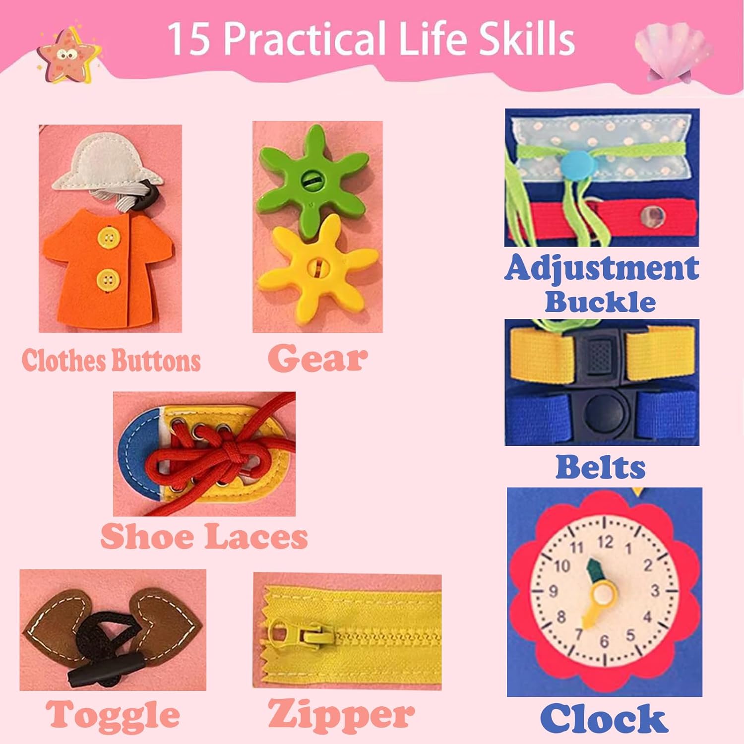 Beautysureup Busy Board Montessori Sensory Toy photo 5