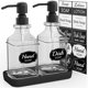 thumbnail image 1 of Dispensador de jabón LMQML, paquete de 2 unidades, vidrio grueso con bandeja de 360 ml, 1 of 8