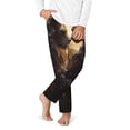 thumbnail image 2 of Yiaed Romantic Flower Lion Couple Print Teenagers' Lounge Pants, Loose PJ Bottoms, Long Pajama Pants for Men-Large, 2 of 6